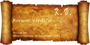 Korpos Virág névjegykártya